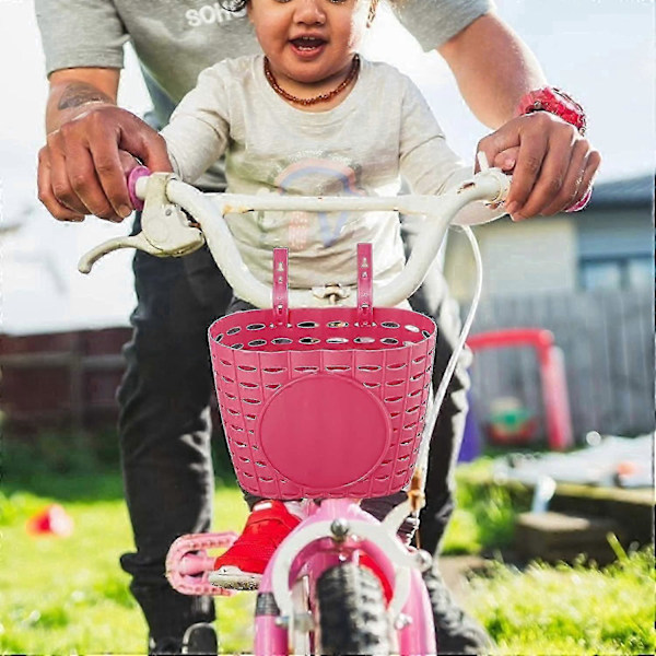 Cykelkurv til børn Cykel Opbevaringsboks Bærbar Cykelkurv - Sort pink