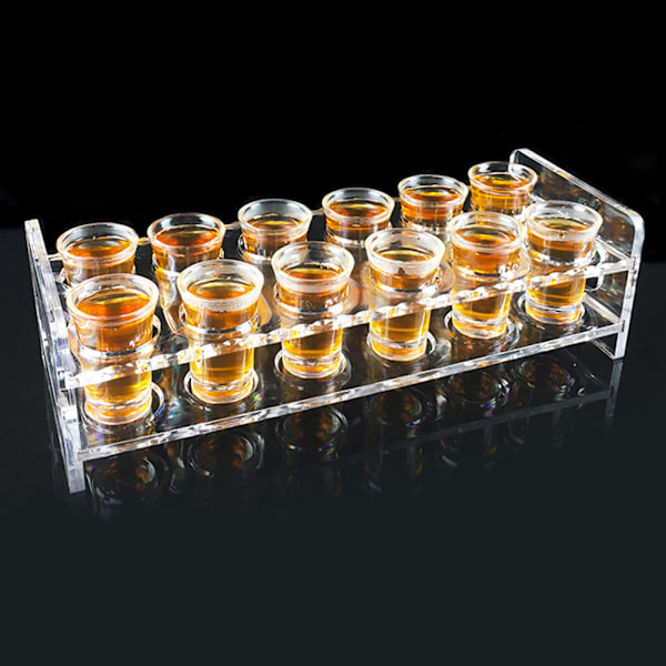 Skrivebordsstativ for 2 rader med 12 flasker, vinstativ, glassholder, displayhylle, arrangør, 2 rader x 6 hull