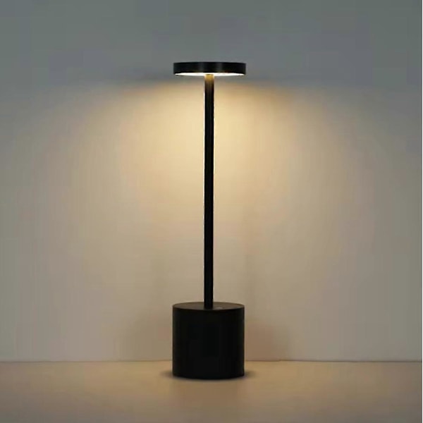 Trådløs Oppladbar Dimbar LED Bordlampe Nattlys i Aluminium for Restaurant, Hotell, Stue, Leserom (E-Gull)_SZXM