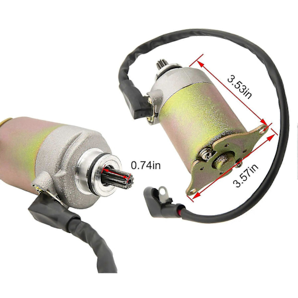 Gy6 Startmotor (9 tänder) Kompatibel Gy6 4-taktsmotor 150cc 125cc 50cc 200cc 250cc Skotrar Moped Atv Go Kart Kompatibel med Fyrhjulingar