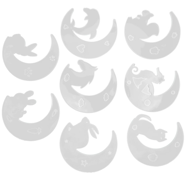8 stk Silikone Måneform DIY Craft Making Moon Rabbit Cat Pendant Silikone Form