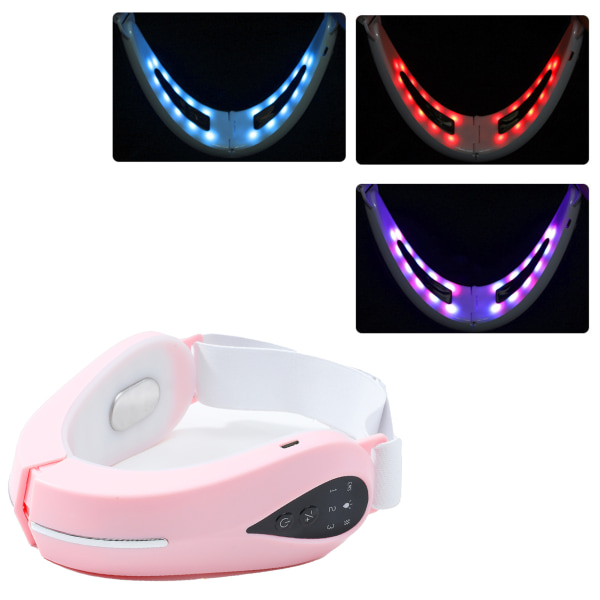 V Face Shaping Massager Bluetooth Fjärrkontroll Double Chin Reducer Smart Face Lifting Machine for Home Pink