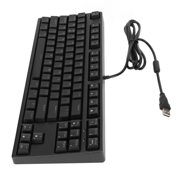 Mekanisk tastatur 87 taster rød switch ergonomisk fleksibel hurtig respons kablet tastatur til pc computer bærbar sort