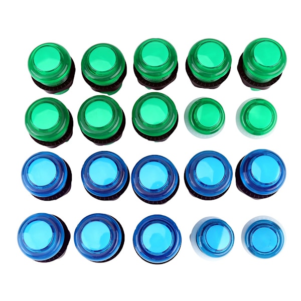 20 DIY LED upplysta arkadspelsknappar 2 joysticks 2 USB Encoder Kit Game Parts Set