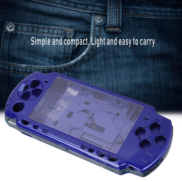 Erstatningsdeksel til spillkonsoll i ABS-materiale med skrutrekker for PSP2000-konsoll, blå