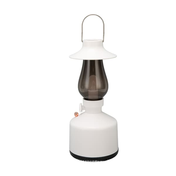 Bluetooth-högtalarlampa Retro Dimbar Levande Ljuseffekt Sänglampa med Bluetooth-högtalare för Hem Vit