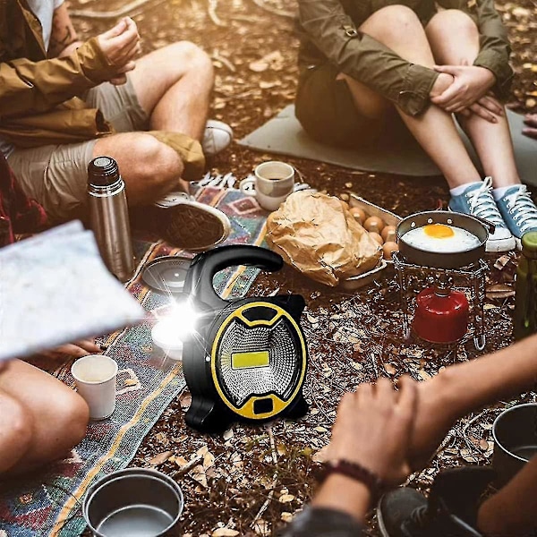 Kraftig Campinglykt med 100 Lumen (gul), Batteridrevet COB Arbeidslampe, Bærbar LED Lommelykt, Campinglykt 2 Mod Juni