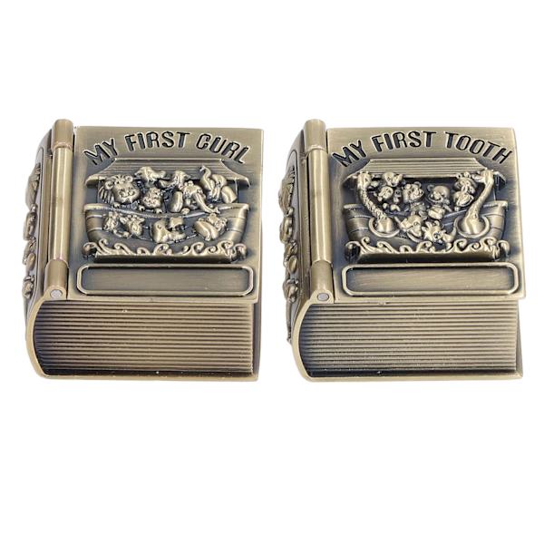 Exquisite Polishing Process Engraving Pattern Durable Metal Baby Tooth Box