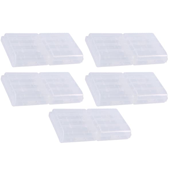 10 stk. Multifunktionel Transparent Hård Plastik Etui Holder Opbevaringsboks Til AA AAA Batteri