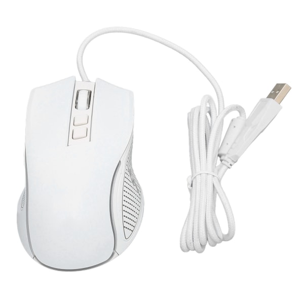 Gaming Mouse USB2.0 4 Justerbar DPI RGB Bakgrundsbelyst Ergonomisk design Optisk sensor Bärbar datormus för spelkontor Hem Vit