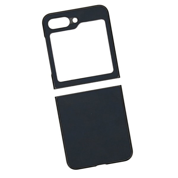 Foldbar skærm telefon beskyttende læder etui anti-scratch drop proof mobiltelefon etui til Galaxy Z Flip 5 to farver blå kohud korn