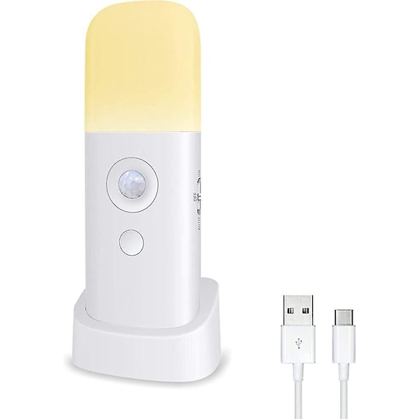 Rörelsesensorlampa Inomhus Med Bas, USB Uppladdningsbart Batteri 2000mah, Dimbar