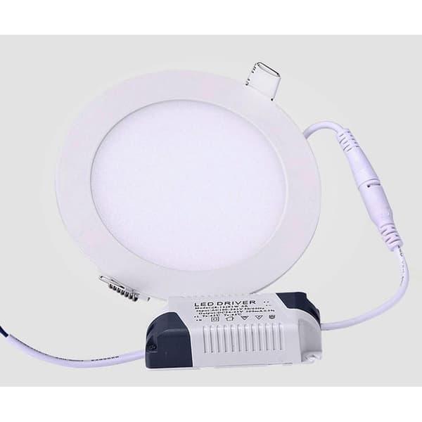 Forsænket LED Loftspot, Kold Hvid 6500K, Loftspanel Lys, Inkluderer Transformere, 9W, Ultratynd Rund Diameter 145mm