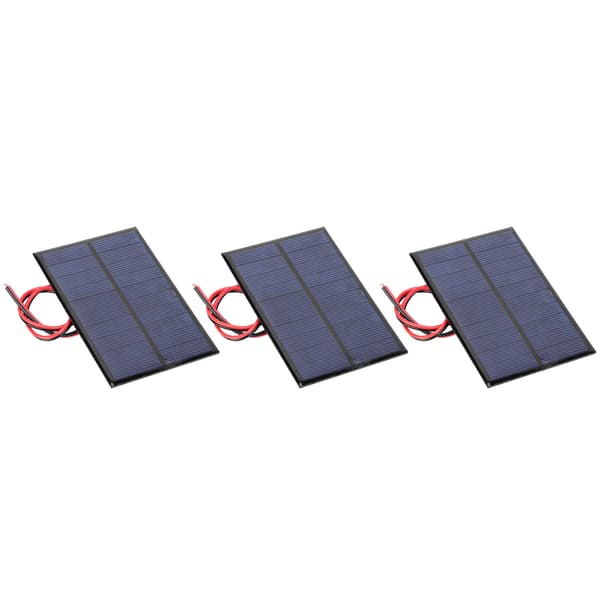 3 stk. epoksy solcellepanel lite strømmodulbrett + 30 cm rød og svart linje 5V 200mA