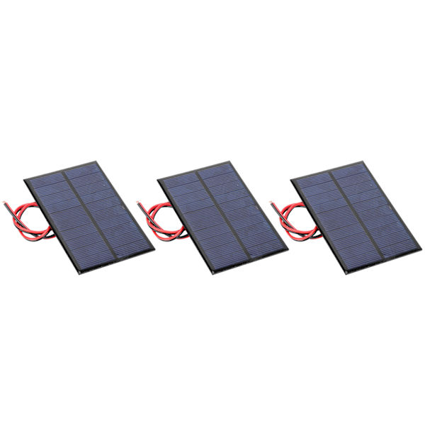 3 stk. Epoxy solpanel lille strømmodulplade +30 cm rød og sort ledning 5V 200mA