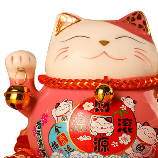 Lyckokatt Sparbössa 4,5 tum Utsökt Söta Bring Luck Good Wish Keramik Fortune Cat Spargris Skrivbordsdekoration Rosa