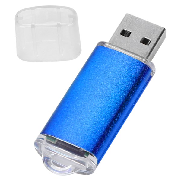 USB Flash Drive Transparent Cover Blue Portable Storage Memory Stick til PC Tablet 32GB