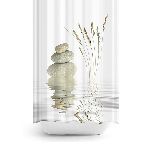 Moderne Design Digitaltrykt Bruseforhæng - 120 X 180 cm, Vandtæt, Vaskbar, Mugbestandig, Polyesterstof med Kroge