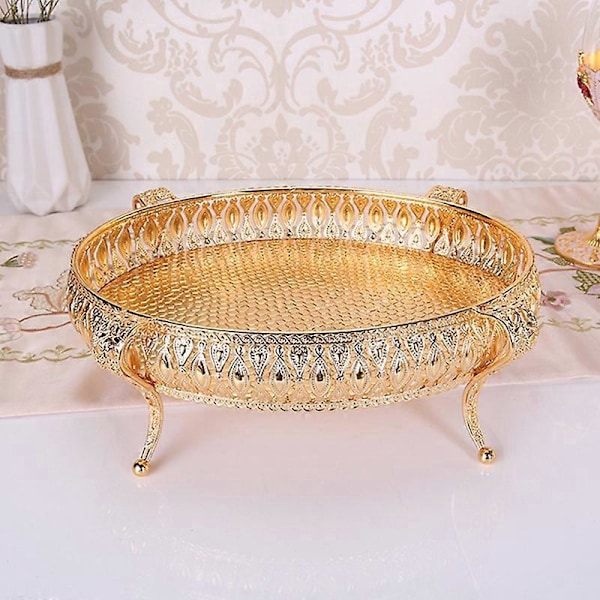 Hjem Matbrett Vintage Fruktfat Oval Gull Fruktkurv