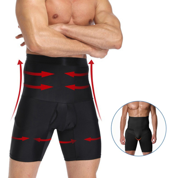 Herr Bukshorts Mjuka Stretchiga Andas Män High Waist Slimming Shorts för Herr Hip Waist XL