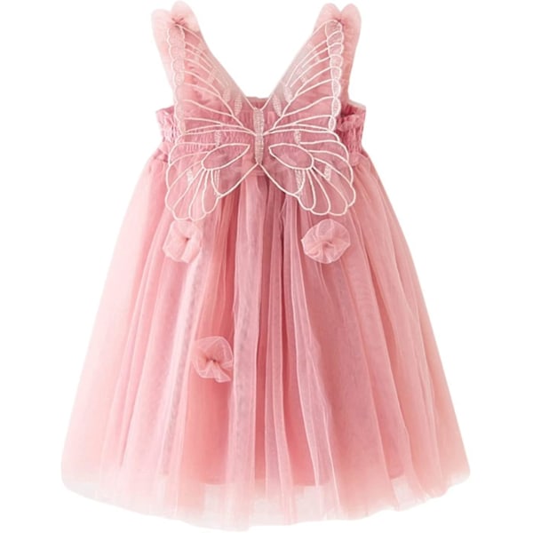 Fairy Tulle Butterfly Wing Princessklänning för Småbarn Flickor - Rosa 80CM
