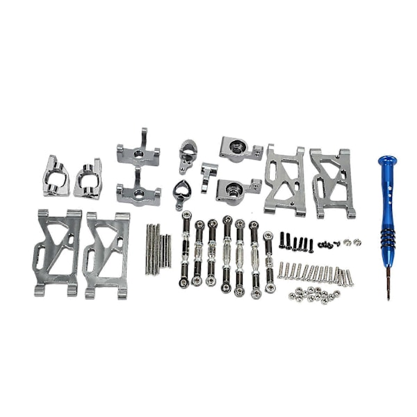 För 1:14 144001 Rc Bil Uppgraderingsdelar Metall Styrning Swing Arm Bas C Bakre Nav Dragstång, grå
