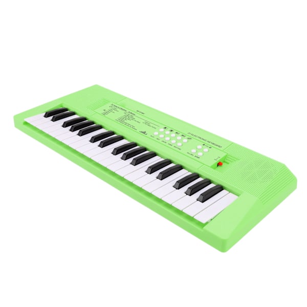 Elektroniskt piano keyboard barn 37 tangenter keyboard piano pedagogiskt instrument leksak med mikrofon grön