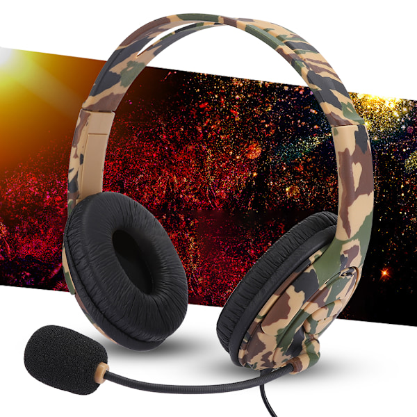 Bærbar hovedmonteret computer gaming headset til XBOX ONE grøn camouflage