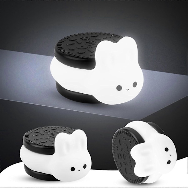 LED Yövalo Lapsille, Oreo-keksi Pupu Yövalo Lapsille, Silikoni Yövalo Lapsille, LED Vauvan Yöpöytälamppu Sopii Koristeleluihin Juhlapyhinä