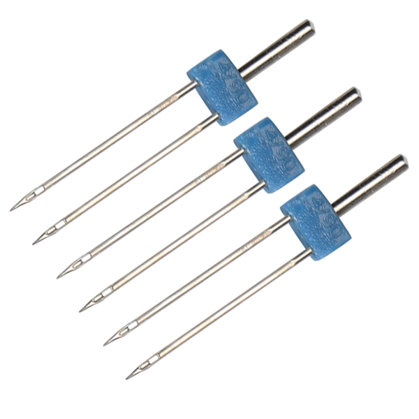 3 stk. dobbelte nåle i rustfrit stål til syning og hækling af sting - 4 mm - 3 stk./pose