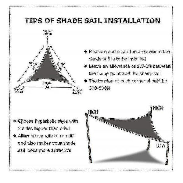 Triangulär Vattentät Solskydd Segel Utomhus Markis 95% UV-Block - 10 Storlekar med Gratis Rep 3*3*3M Rost Röd