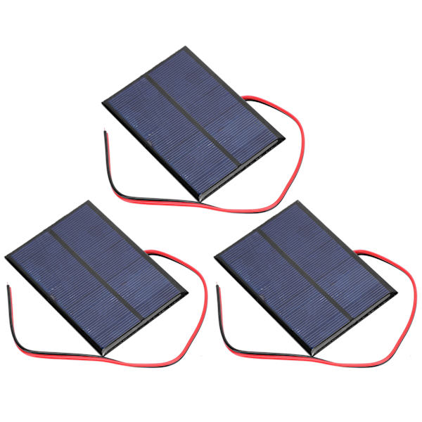 3 stk. Epoxy solpanel lille strømmodulplade +30 cm rød og sort ledning 5V 200mA