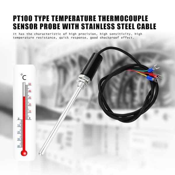 PT100 Typ Temperatur Termoelement Sensor Sond med Rostfri Stålkabel (150mm)