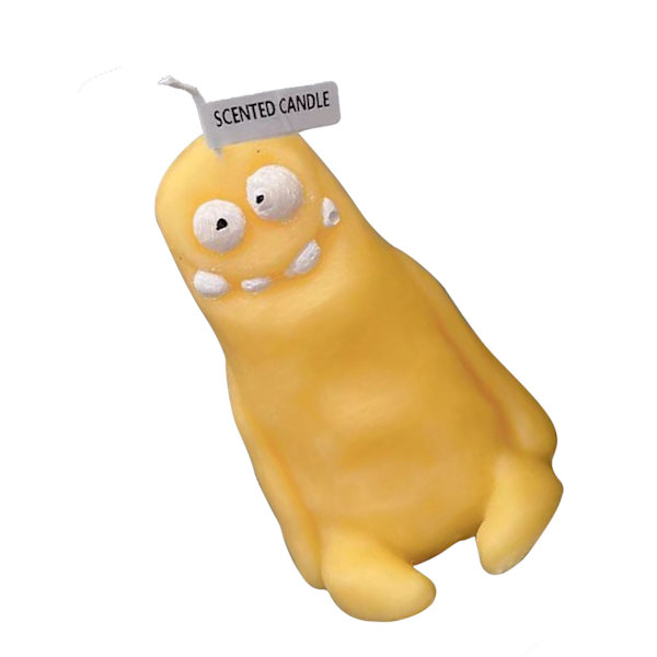 Lermän formad ljus Cartoon doftande ljus Roliga fula söta ljus Souvenirer Tunn gul