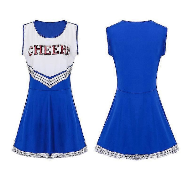 Dame Skolepiger Cheerleader Kostume Fancy Dress til Halloween Fest og Musikalske Begivenheder sort L