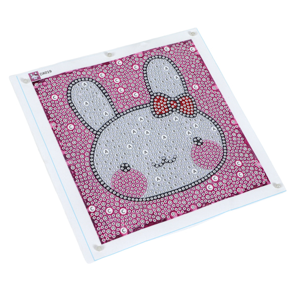 Rhinestone Painting Kit Cartoon White Bunny Pattern Shiny Exquisite Simple Operation DIY 5D Painting Art