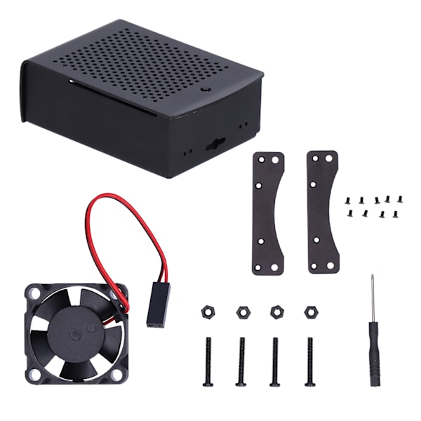 Varmeafledende kabinet i aluminiumslegering til Raspberry Pi 2 3 B+ (med blæser)