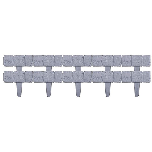 Garden Fence Border Plastic Stone Effect Flowerbed Grass Lawn Plant Decorative Edging Panels 10PCS