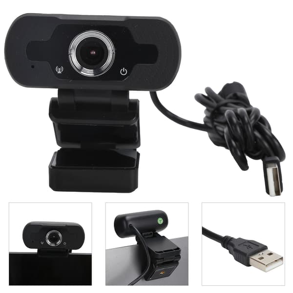 1080P webkamera Full HD USB webkamera med støydempende mikrofon multifunksjonsbase