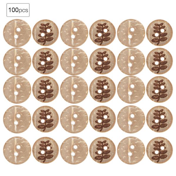 13 mm 100 stk pose 4-hulls runde knapper Syverktøy Tilbehør Håndlaget håndverk DIY treknapp(293 13 mm&nbsp;)