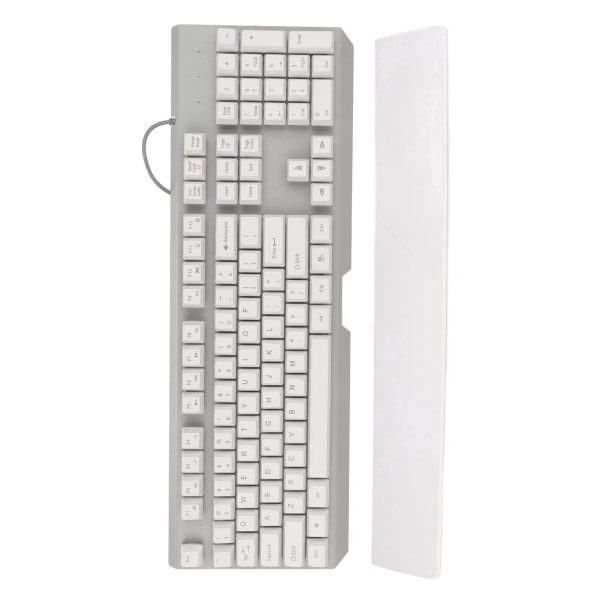 RGB kablet tastatur med håndledsstøtte 104 taster klare tegn God modstandsdygtighed Tastatur med mekanisk følelse til kontorspil Hvid