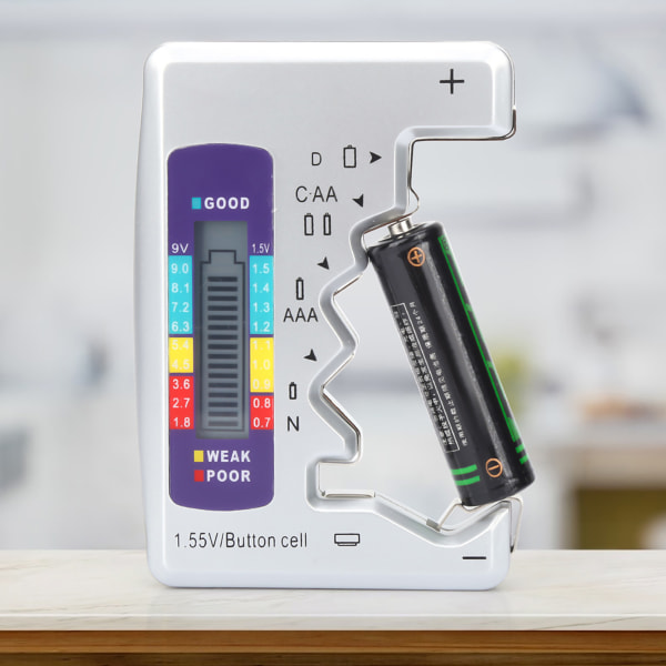 Digital Battery Tester Batterikapacitet Detektor Checker Mätverktyg 90 x 60 mm