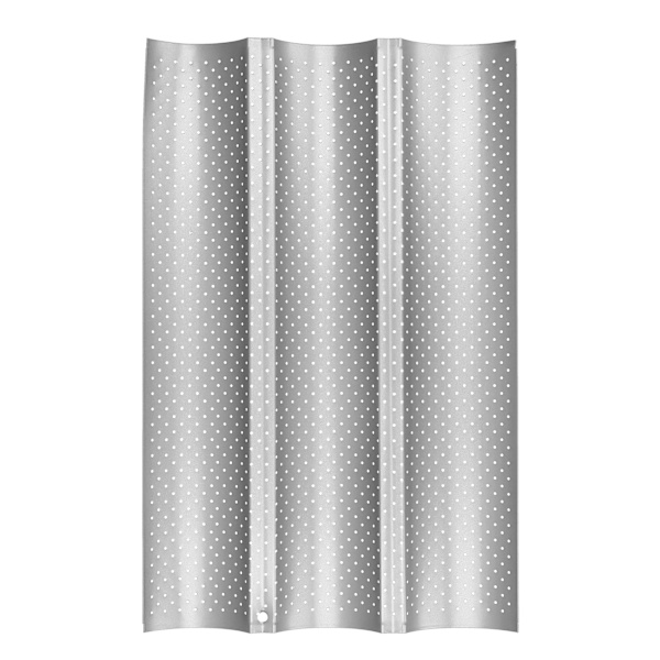 NonStick MultiGrooves Waves Fransk brødpanne Baguette Baking Kokebrett Form Kjøkkenverktøy (3 riller)