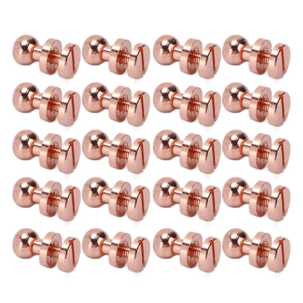 20 sarjan messinkiset niitit, hapettumisenesto, ruusukullanväriset matkatavaroiden rautaosat, käsilaukkujen, kenkien tarvikkeet, koko 8x7 mm
