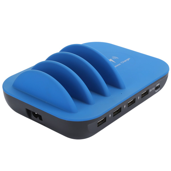 STW‑8128 Moniporttinen monitoiminen latausteline Kannettava laturi IOS/Huawei/Xiaomi/SamsungUS-pistokkeelle（100-240V）