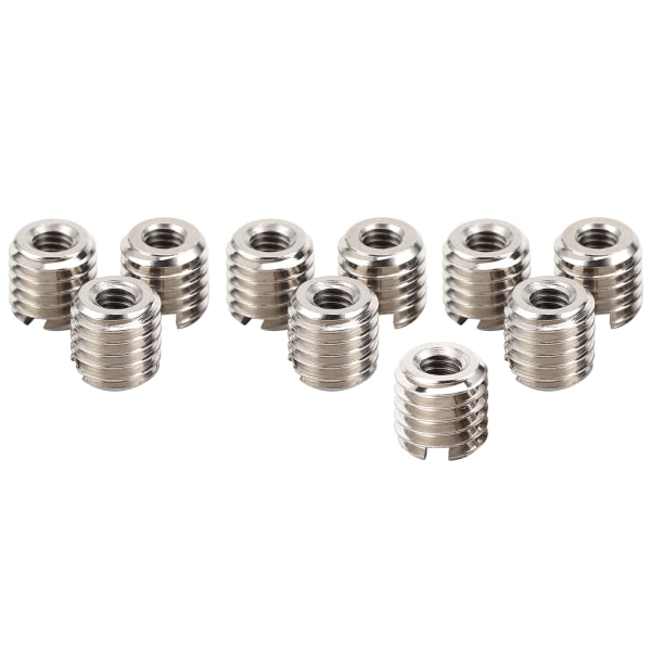 10 stk Gjengeinnsatssett Reduksjonsmutter 303 rustfritt stål hunn M4x0,7 hann M8x1,25 0,3 tommer lengde