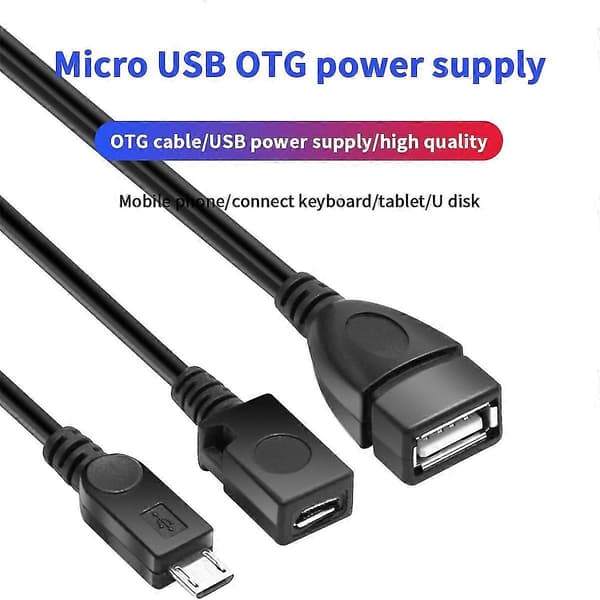 Micro USB OTG-kaapeli HDD SSD USB-jatkokaapeli lisävirransyötöllä Micro USB uros-naaras USB-naarasjakajakaapeli
