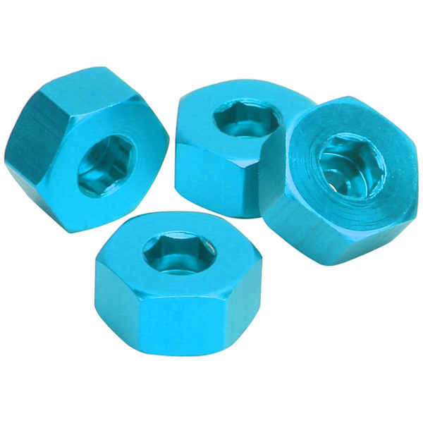 4 stk 5 mm til 12 mm kombinerhjulnav sekskantadapter tilbehør for WPL D12 1/10 RC TrucksBlue