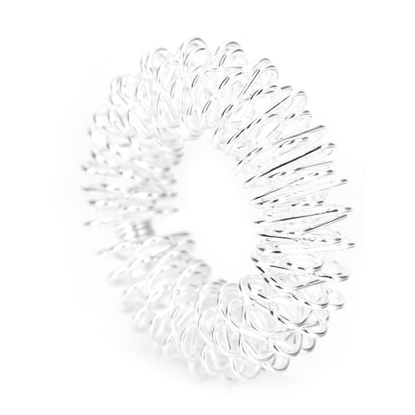 Spikiga Sensoriska Fingerringar Fingermassage Stresslindrande Smärtterapiringar för Barn Vuxna Silver