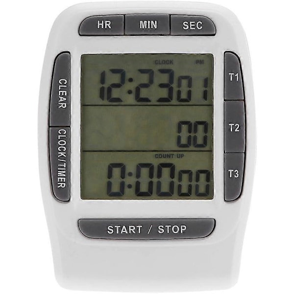 Tre-Kanals Køkken Timer Bærbar Digital Multi-Kanal 3 Kanaler LCD Timer Præcis Tid